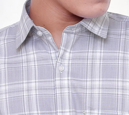 Men's Cotton Check Shirt - AMSLER SLUB 11