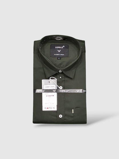 Camry Lycra Premium Cotton Blend Shirt - Stretch Twill | CAFE-X INDIA
