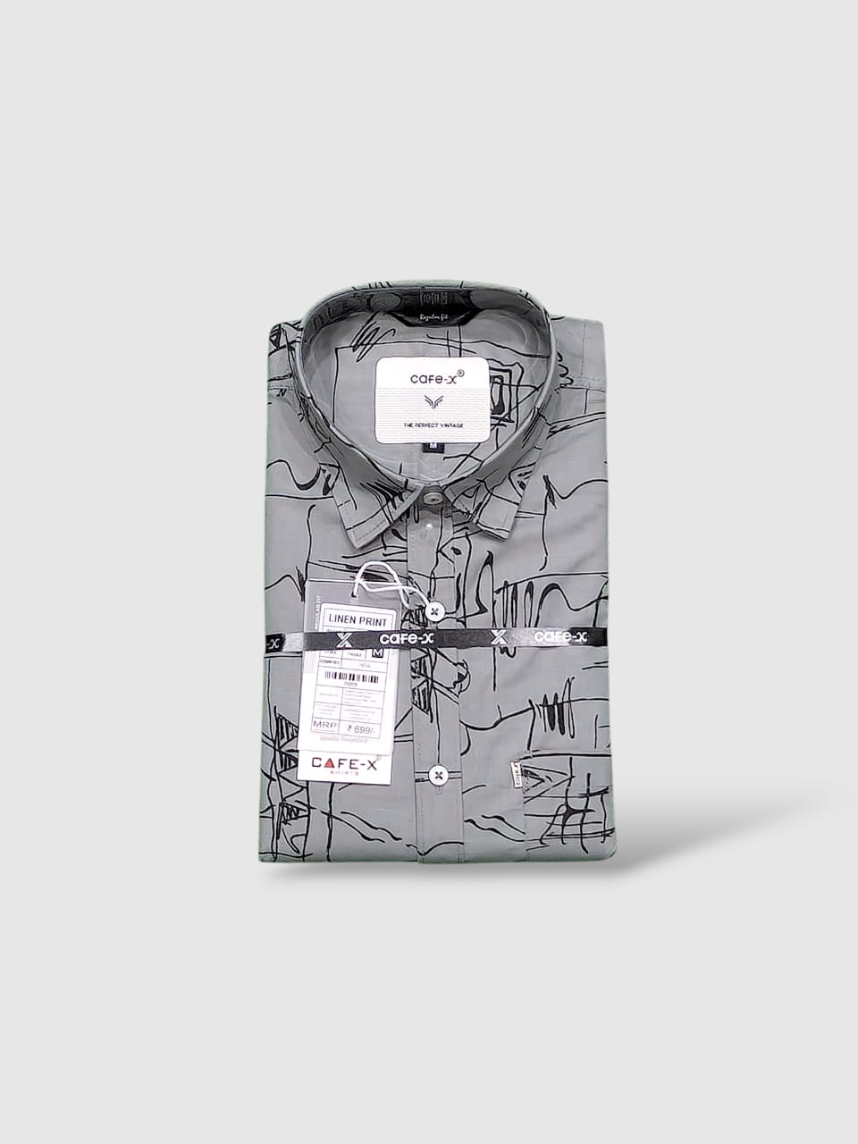 Linen Print Minimalist Fabric - Modern Cotton Blend