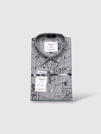 Linen Print Minimalist Fabric - Modern Cotton Blend