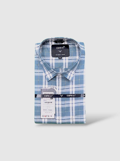 Premium Yarn Dyed Cotton Checks Shirt - No Shrinkage Men's Formal Wear | CAFE-X
