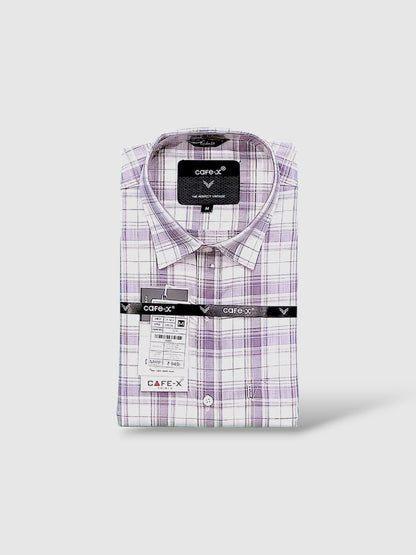 Men's Premium Cotton Checkered Shirt - No Shrink Comfortable Fit