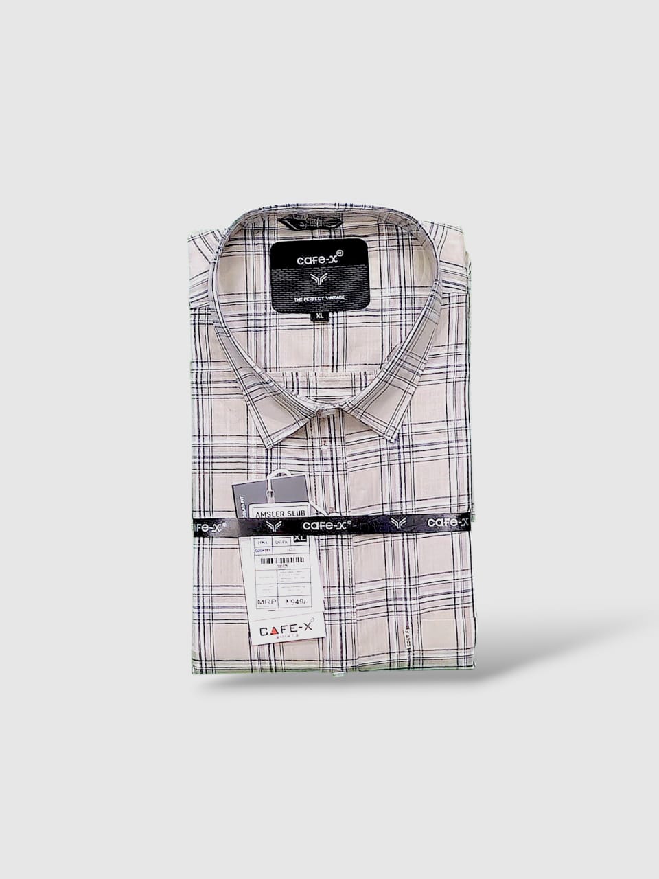 Men's Premium Cotton Checkered Shirt - AMSLER Collection | CAFE-X