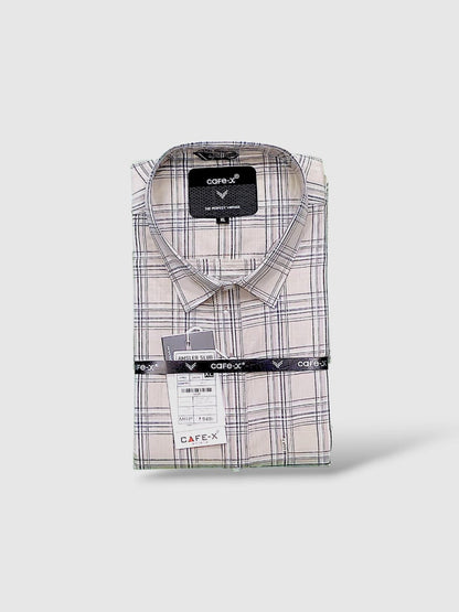 Men's Premium Cotton Checkered Shirt - AMSLER Collection | CAFE-X