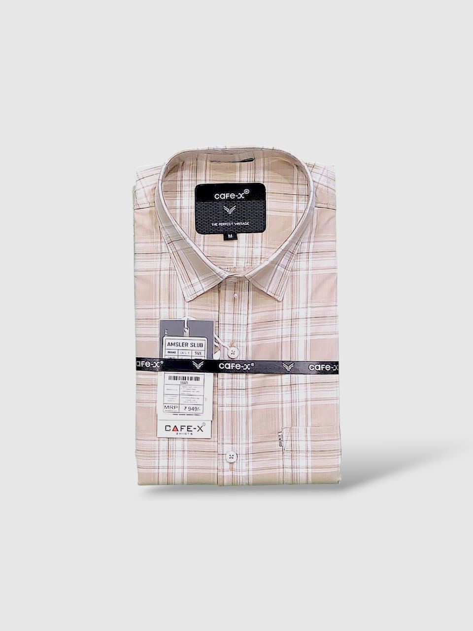 Men's Cotton Check Shirt - AMSLER SLUB 11