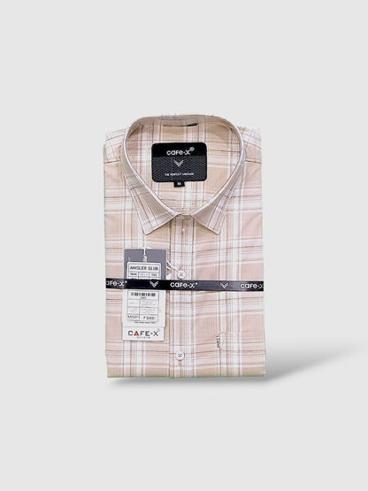 Men's Cotton Check Shirt - AMSLER SLUB 11