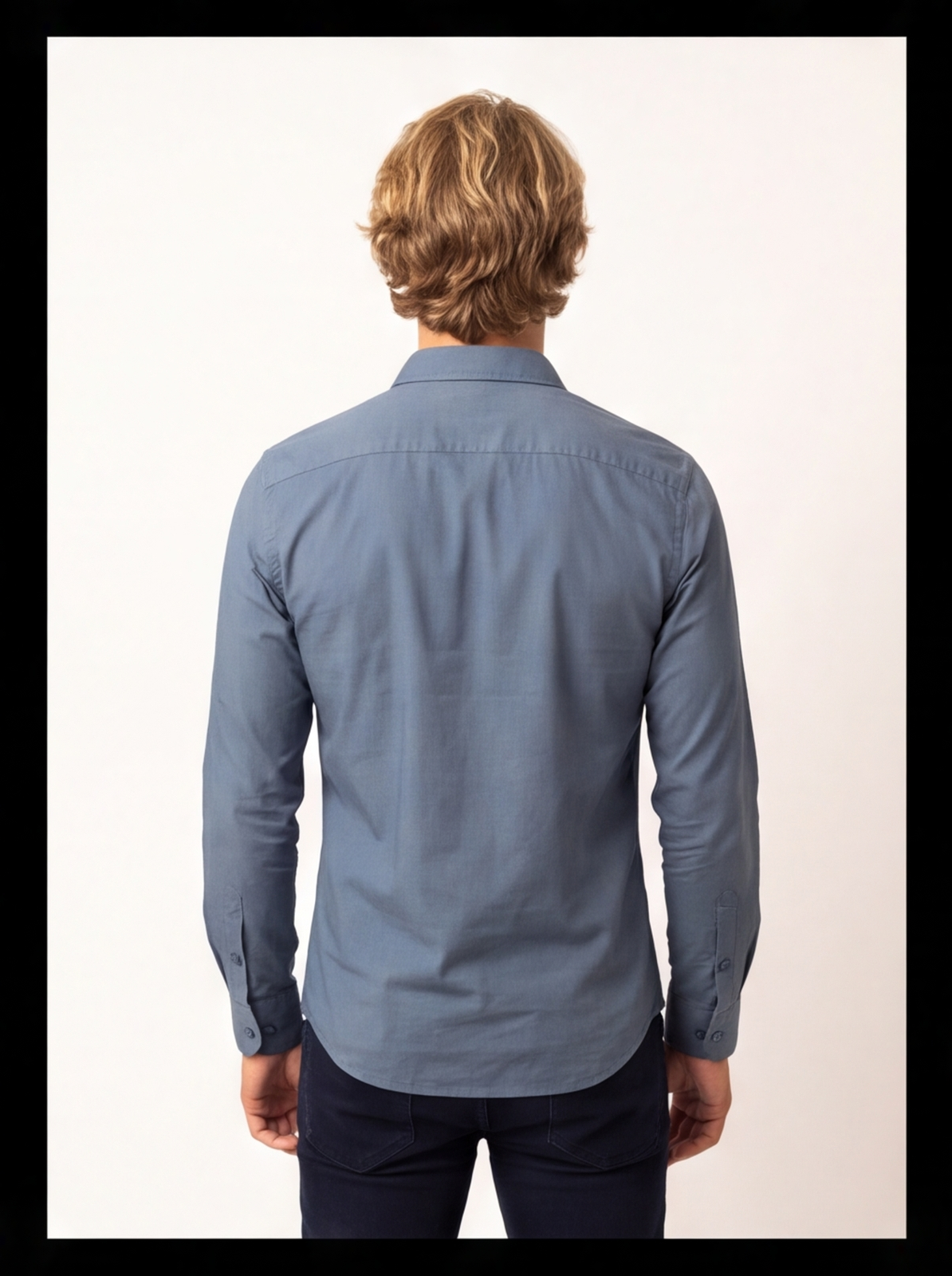 Cafe-X cotton shirt - blue - back