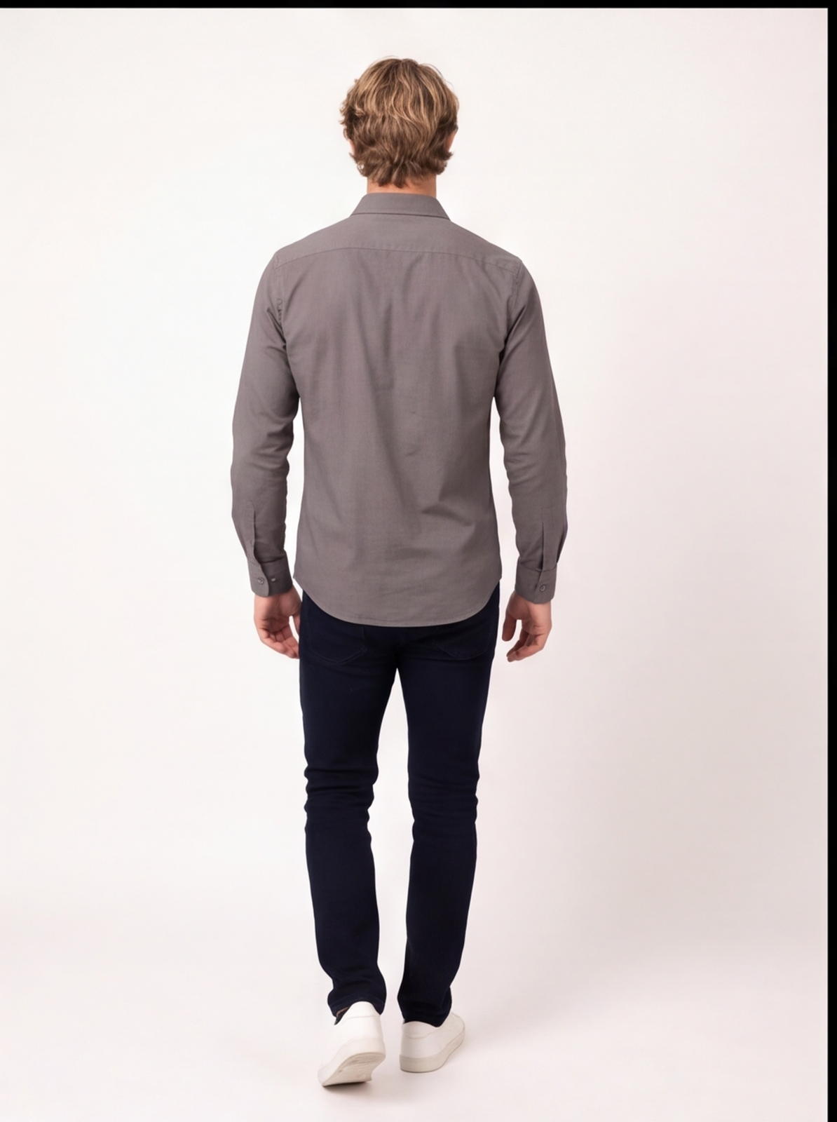 Cafe-X cotton shirt - grey - back