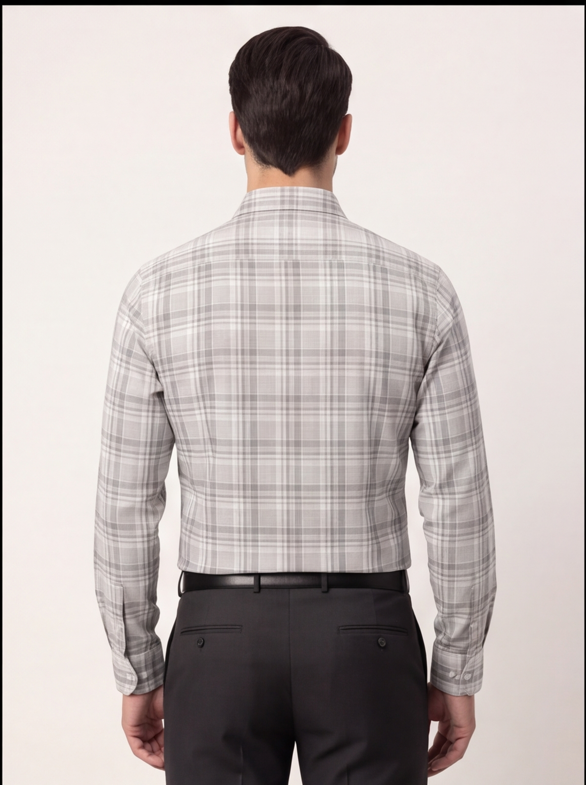 AMSLER SLUB check shirt - green - back