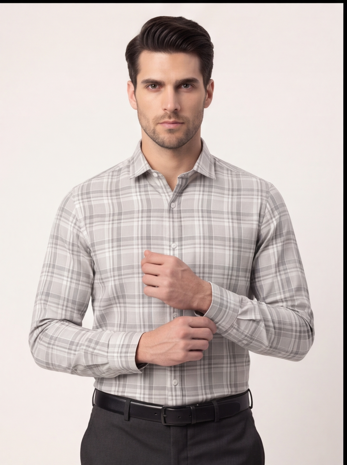 AMSLER SLUB check shirt - green - front