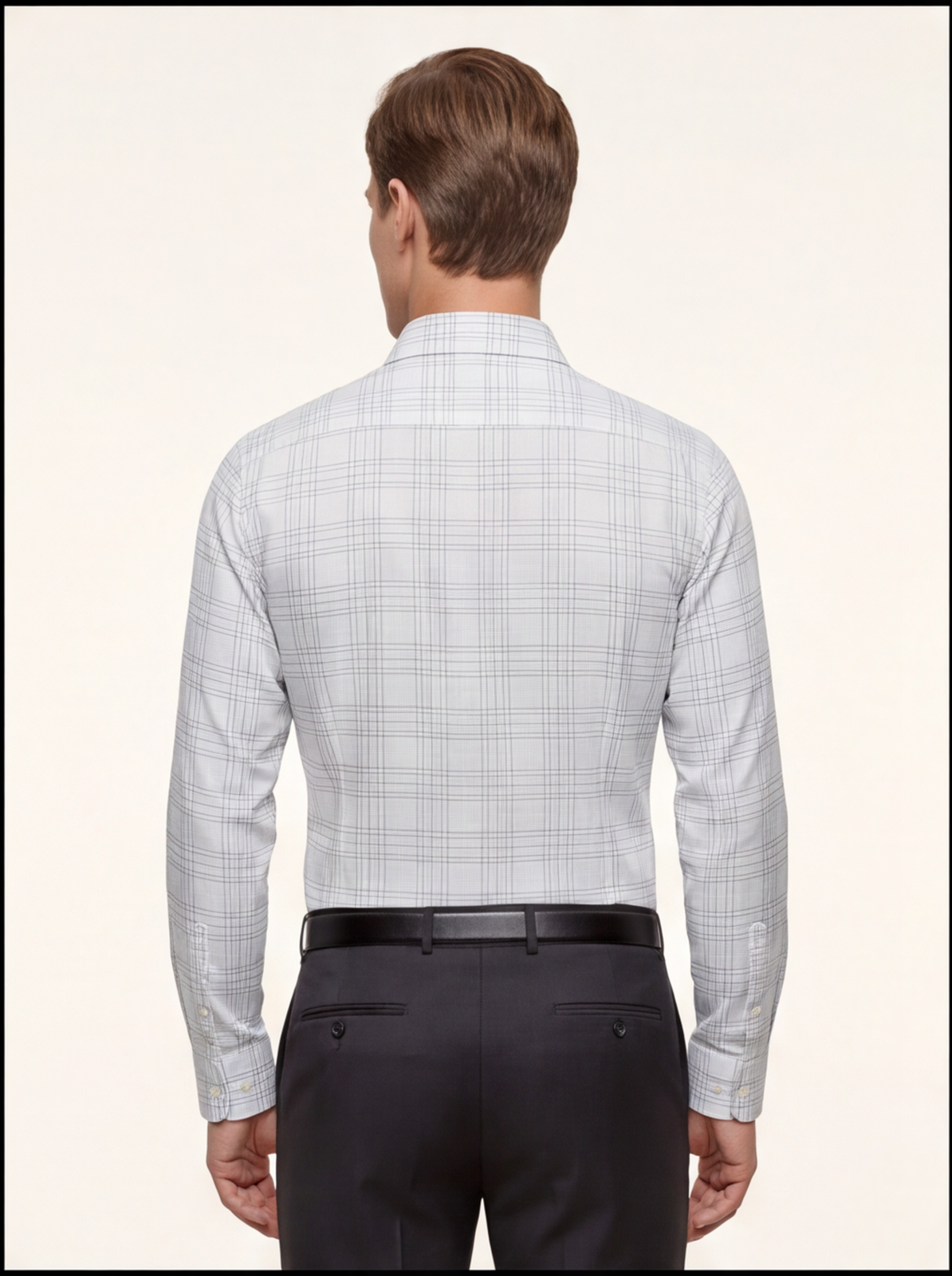 AMSLER SLUB check shirt - sky - back