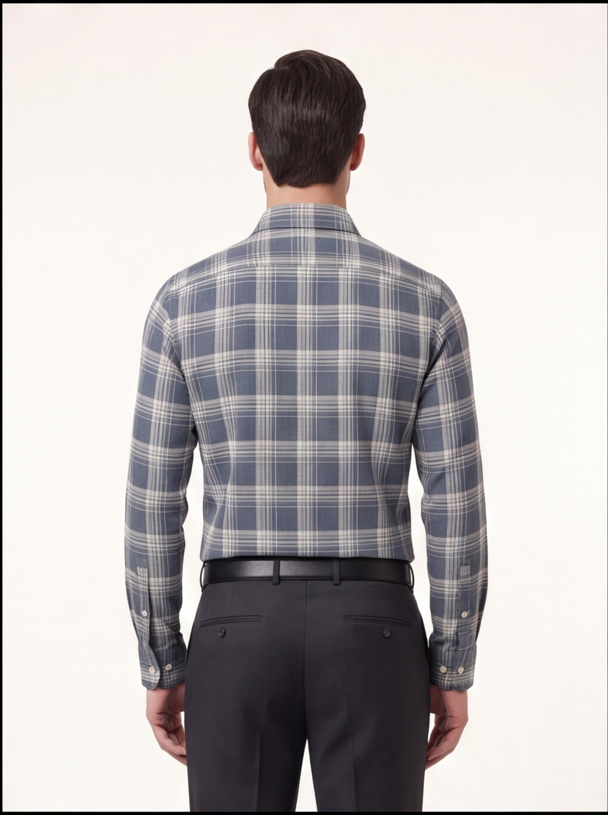 AMSLER SLUB check shirt - blue - back