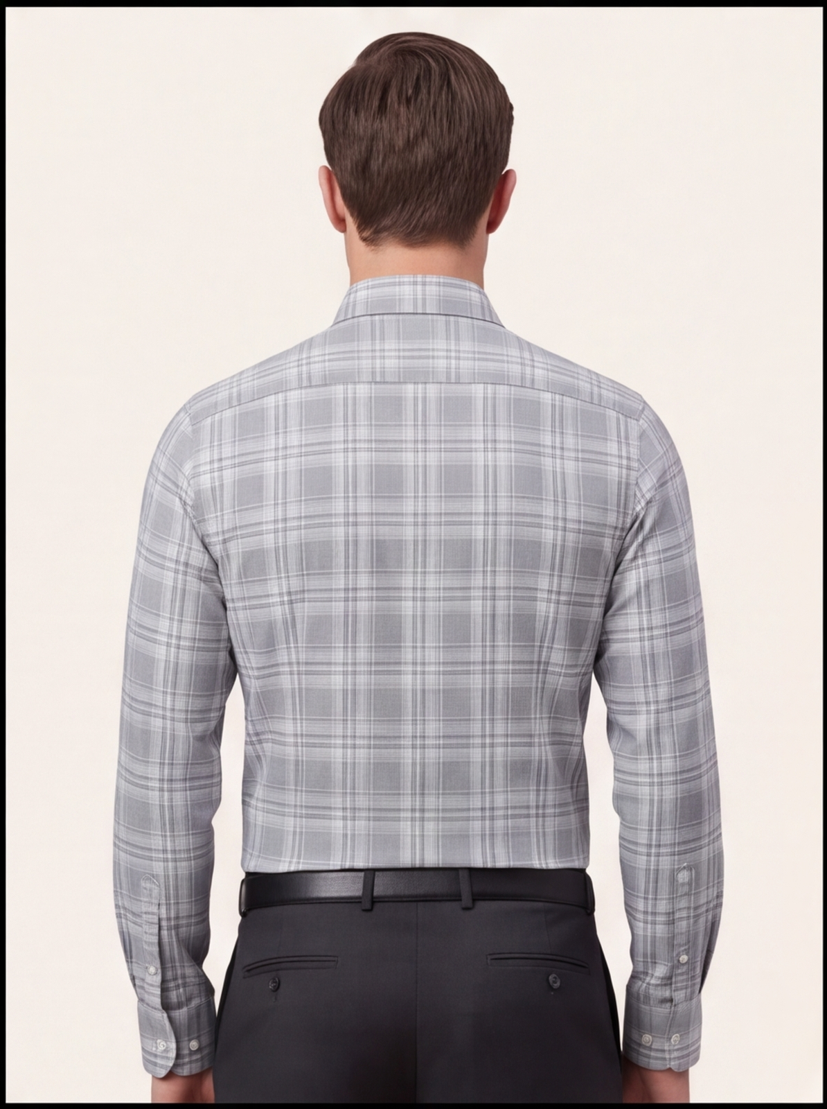 AMSLER SLUB check shirt - blue - back