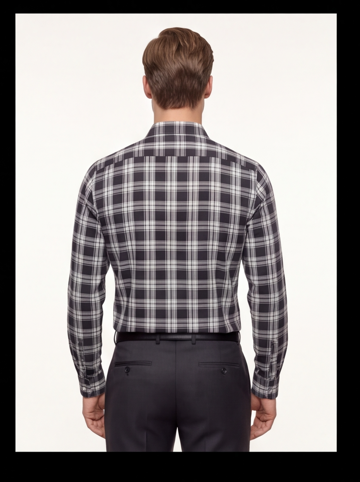 AMSLER SLUB check shirt - navy - back