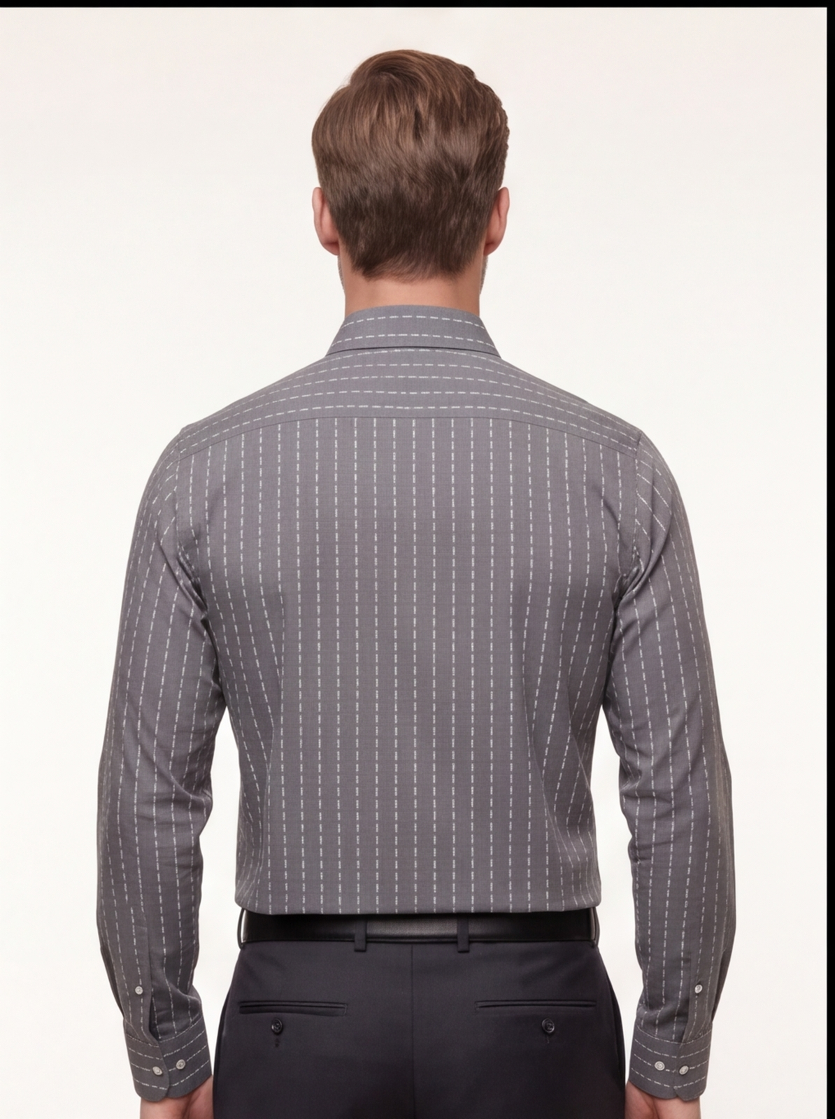 C-LINE striped shirt - grey - back