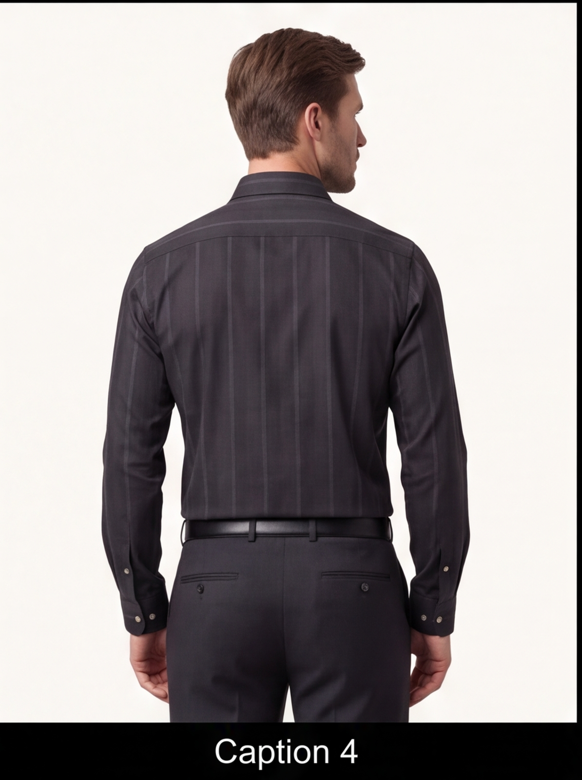 C-LINE striped shirt - black - back