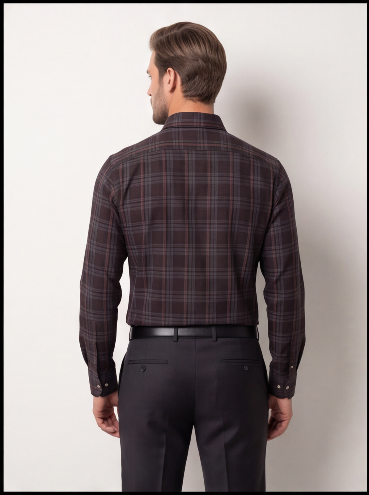 Cafe-X Cotton Checked Shirt, Red - back