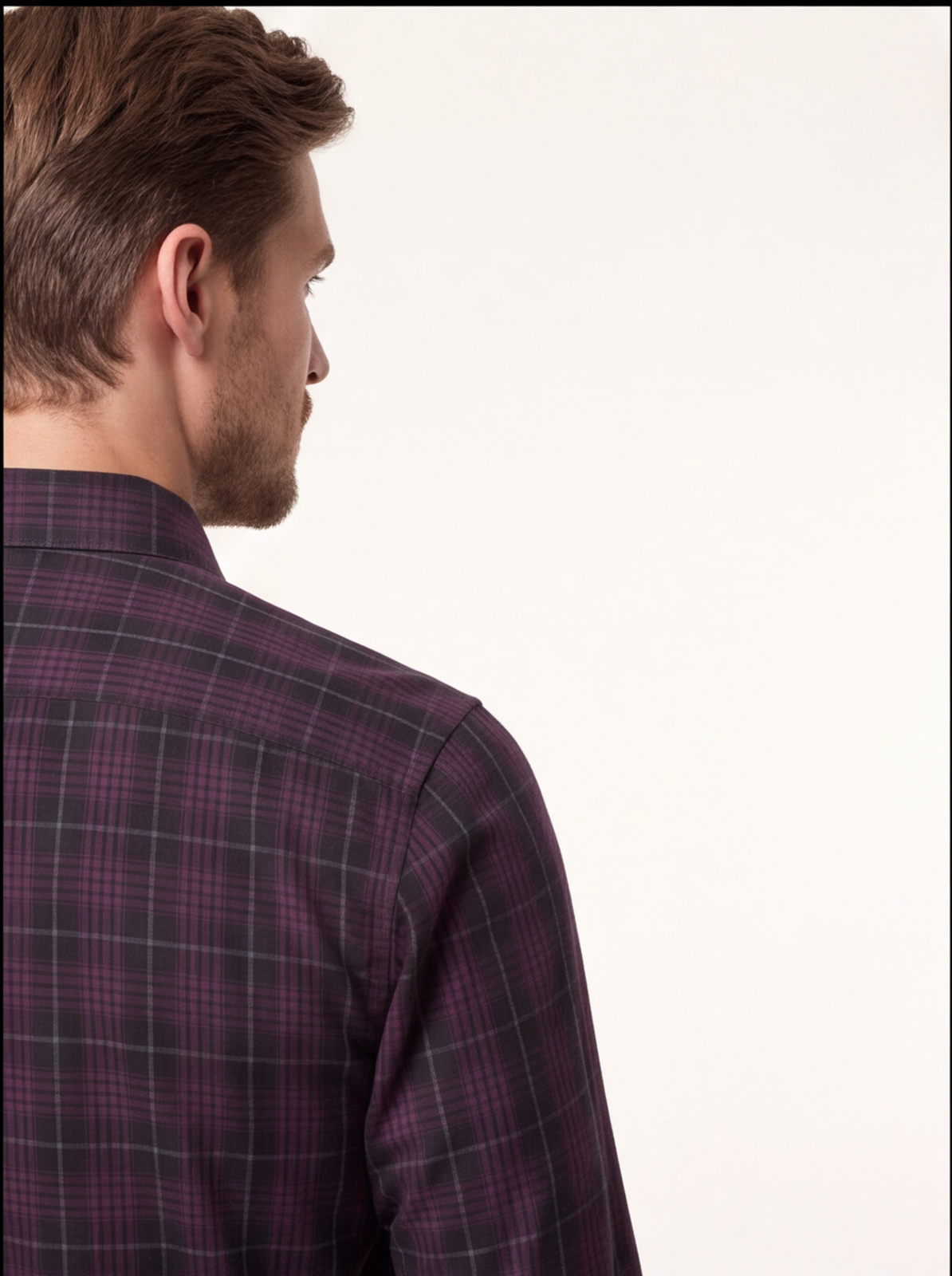 Cafe-X Cotton Checked Shirt, Red - back