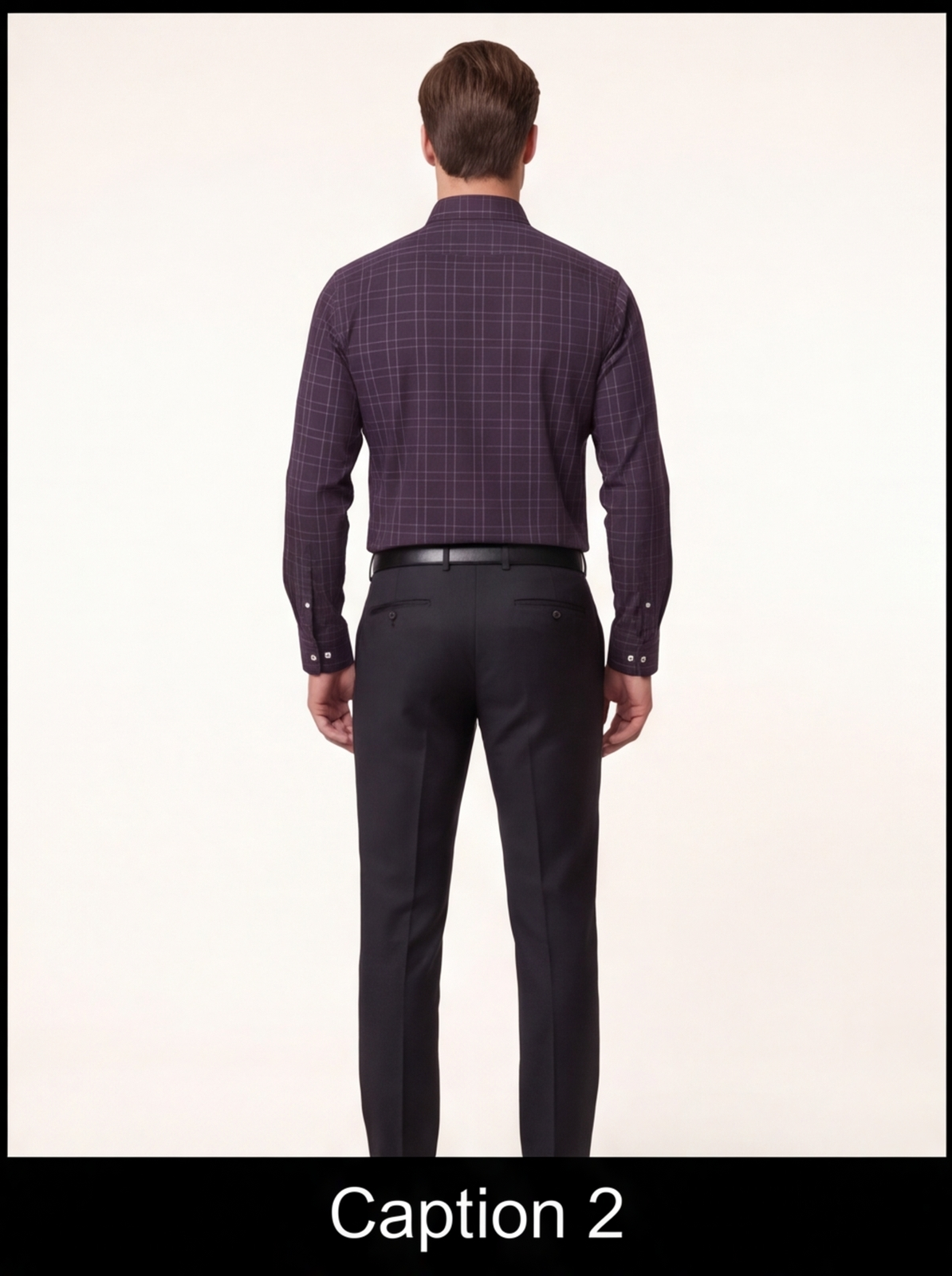 Cafe-X Cotton Checked Shirt, Maroon - back