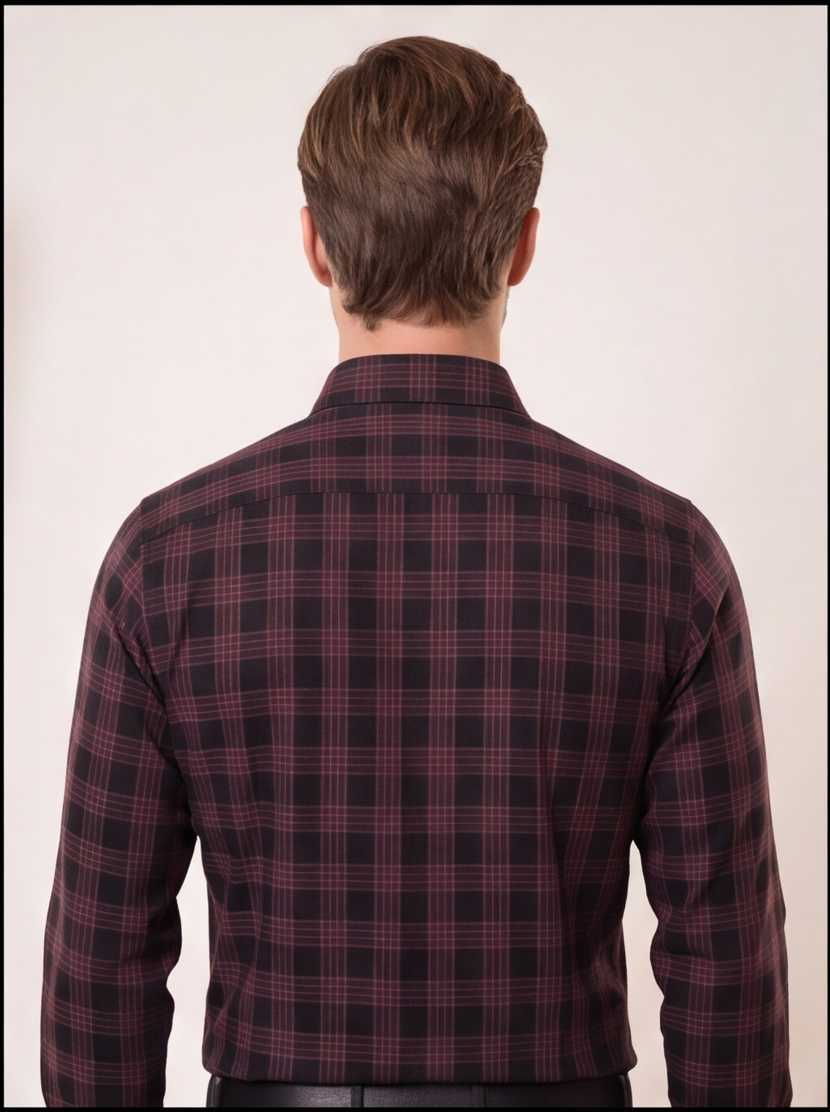 Cafe-X Cotton Checked Shirt, Red - back