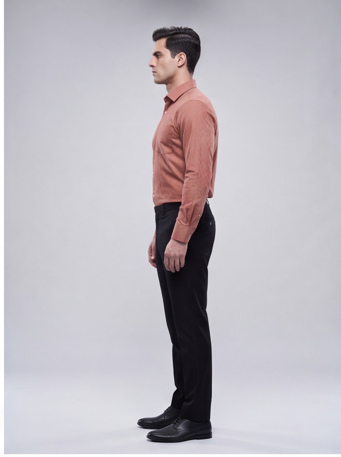 Cafe-X Men's Premium Cotton Dobby Shirt, Mustard, side view