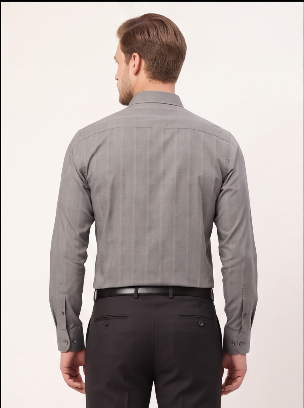HIDE & SEEK dobby shirt - grey - back