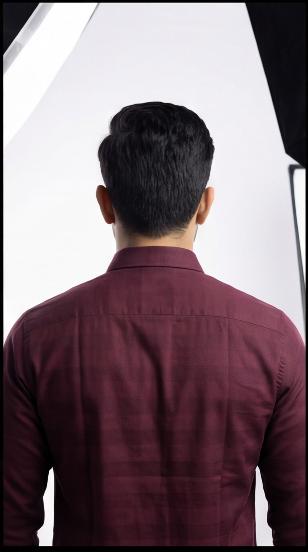 Cafe-X Men's Cotton Stripes Shirt Design 2, Maroon, back view