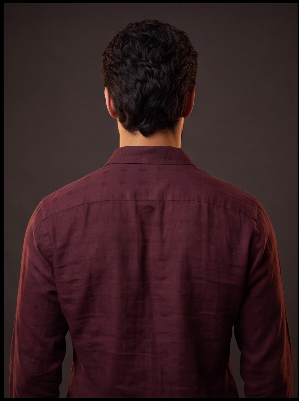 Cafe-X Cotton Dobby Party Shirt, Wine - back