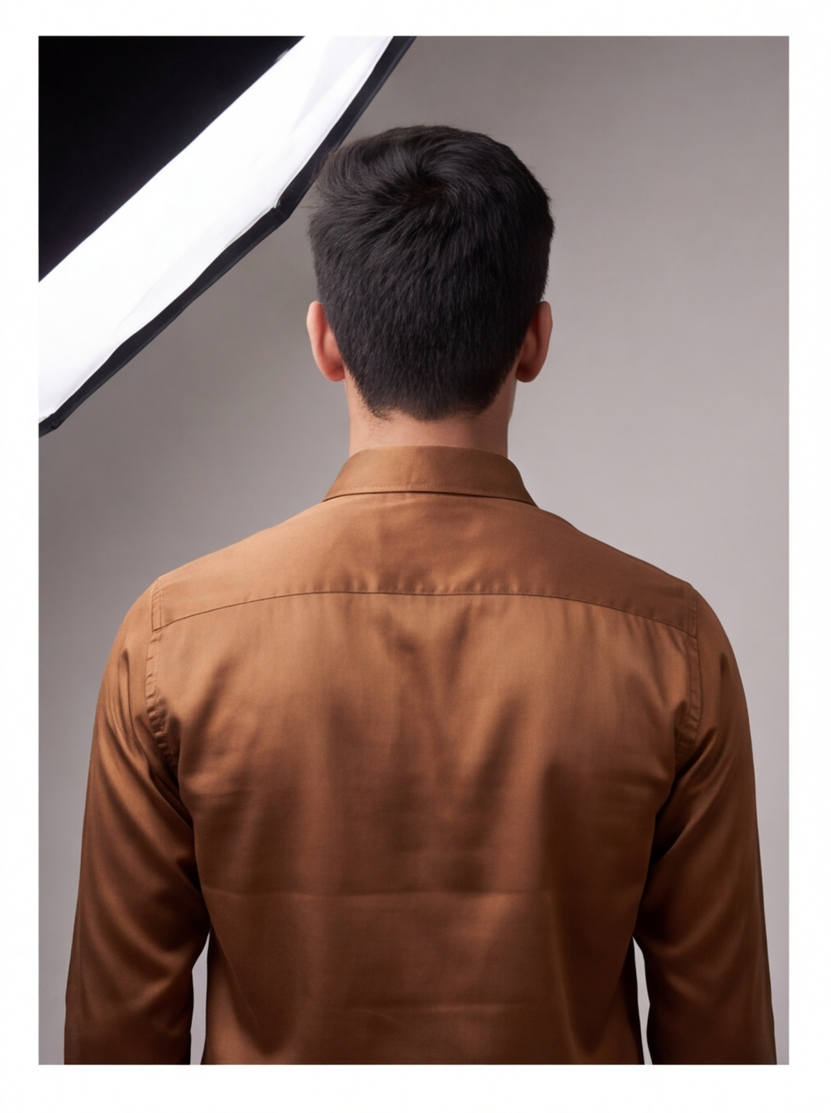 Sequin satin party shirt - gold - back