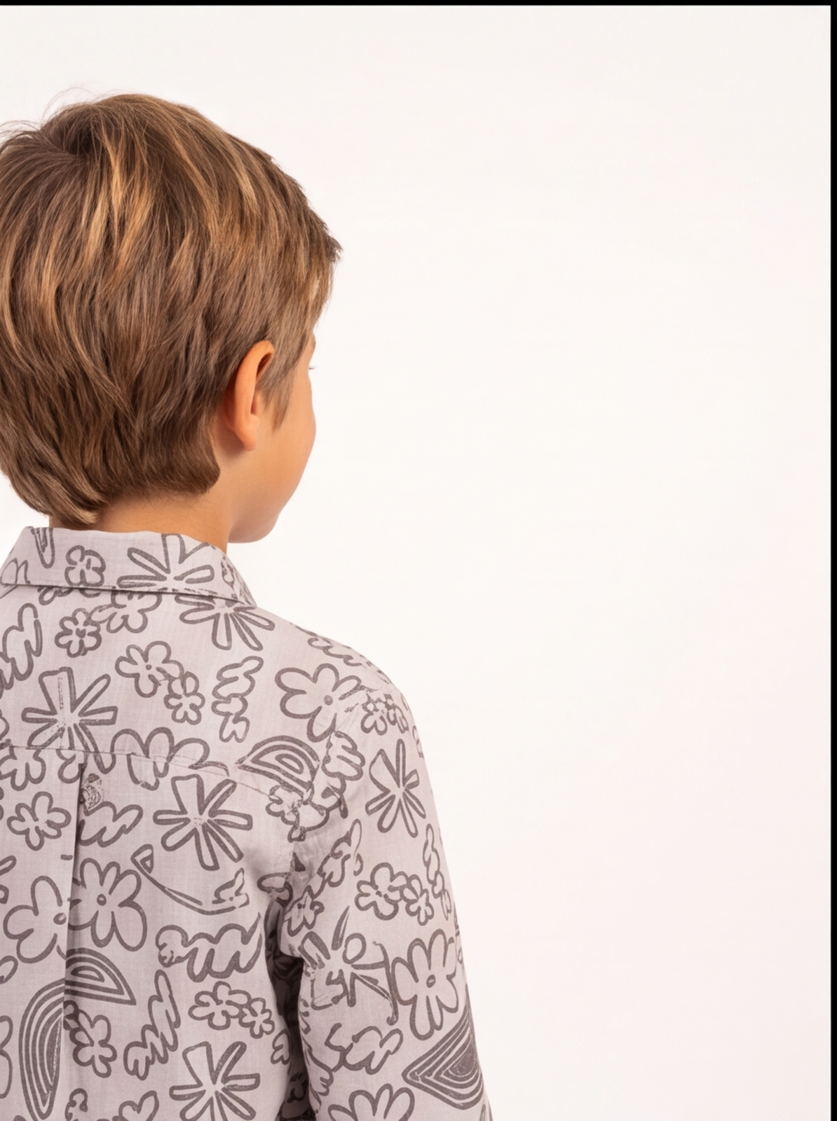 DIO Cotton Dobby Shirt - Blue & Beige - Back