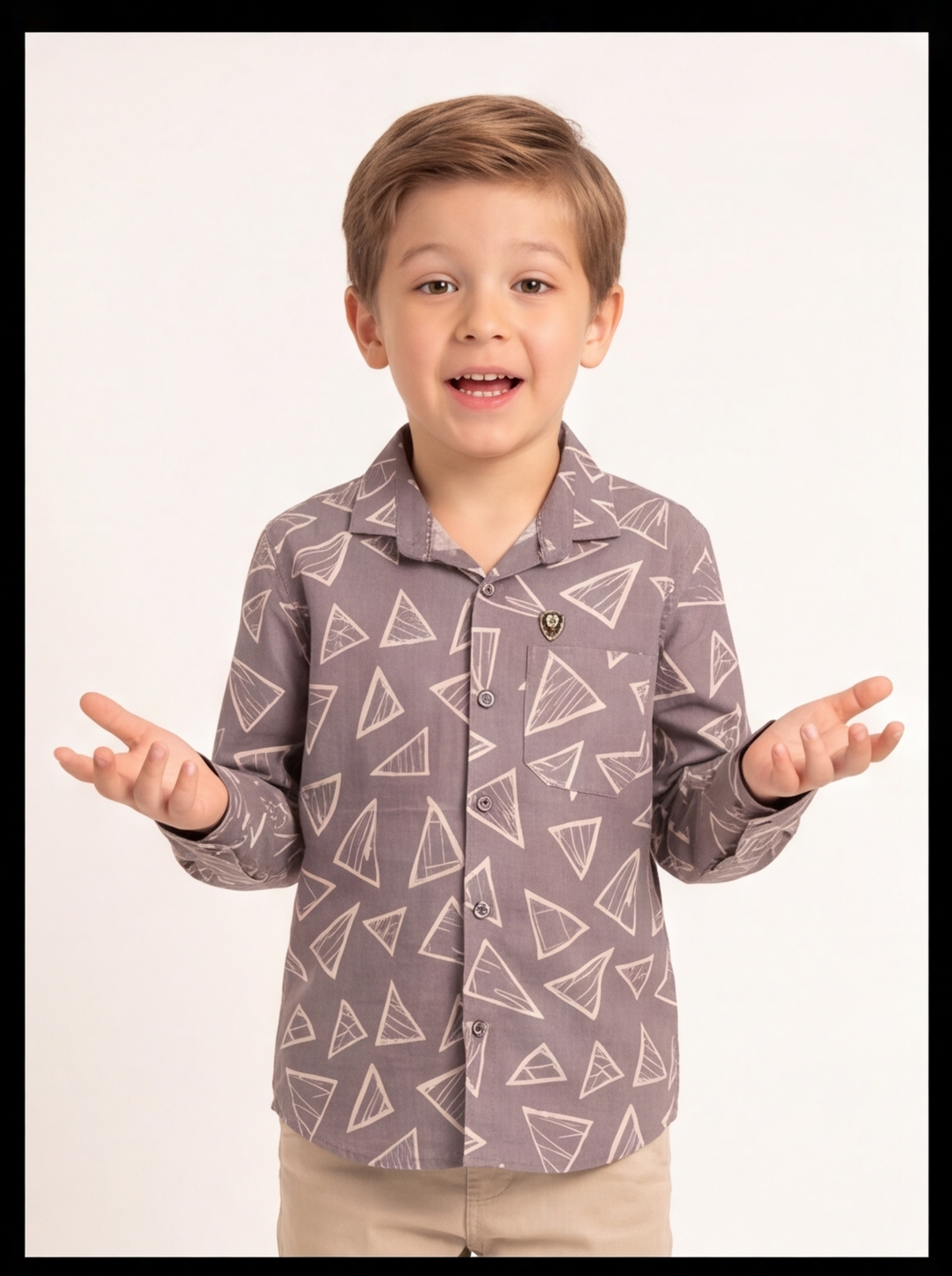 DIO Cotton Dobby Shirt - Grey & Onion - Front