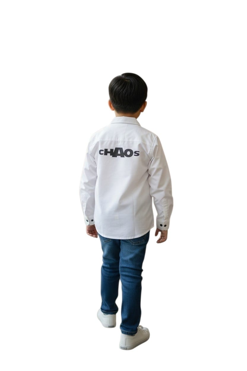 DIO Boys Plain White Shirt Style 2 back view