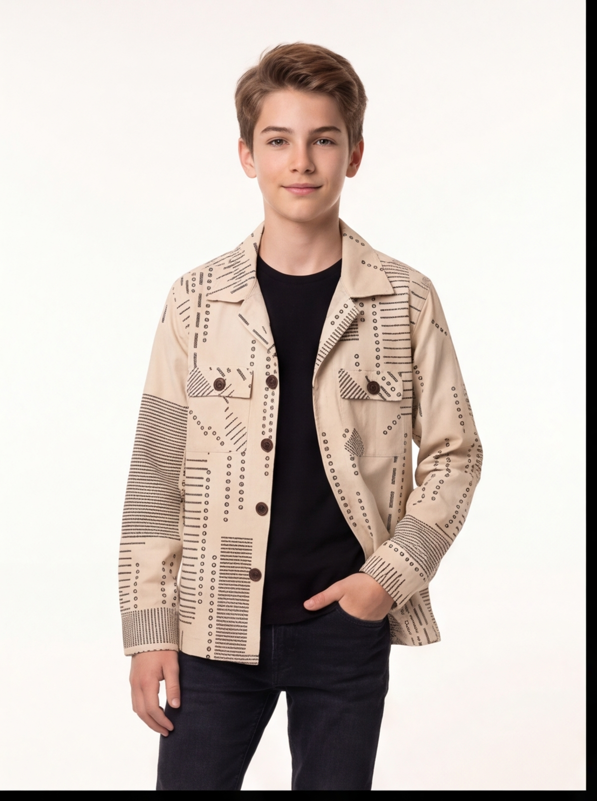 ESCOBAR shacket - beige - front