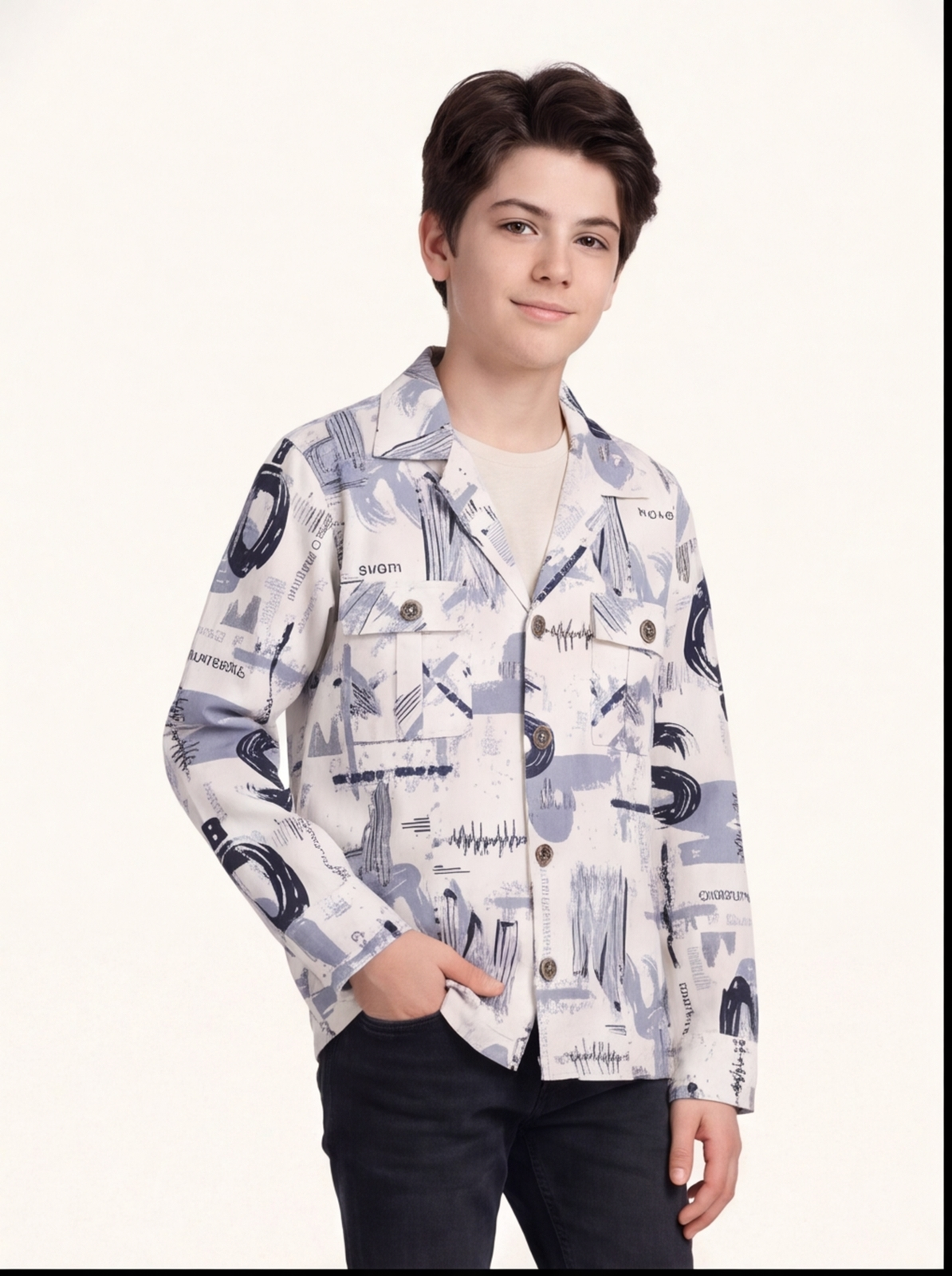 ESCOBAR shacket - blue - front