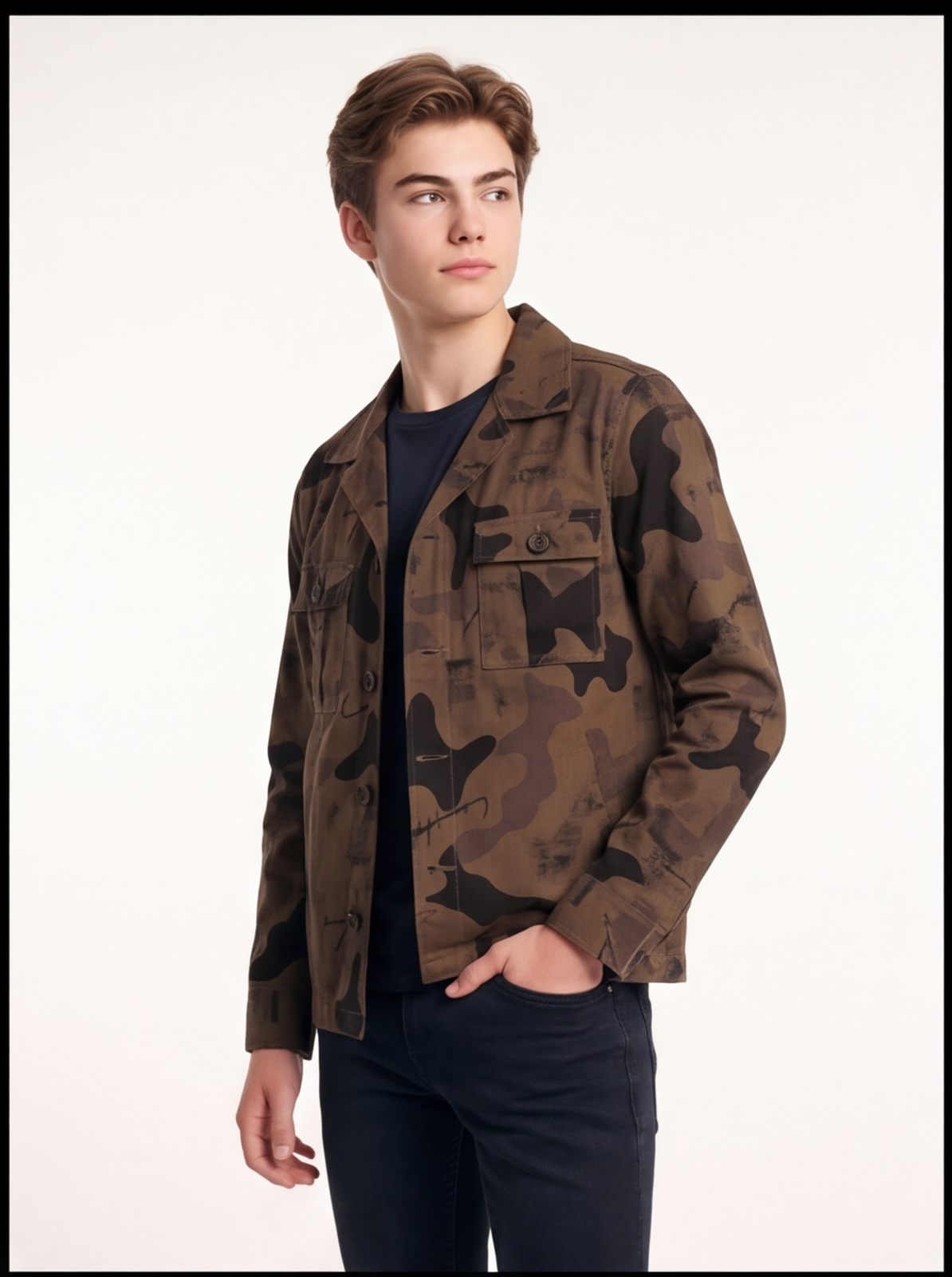ESCOBAR shacket - coffee - front