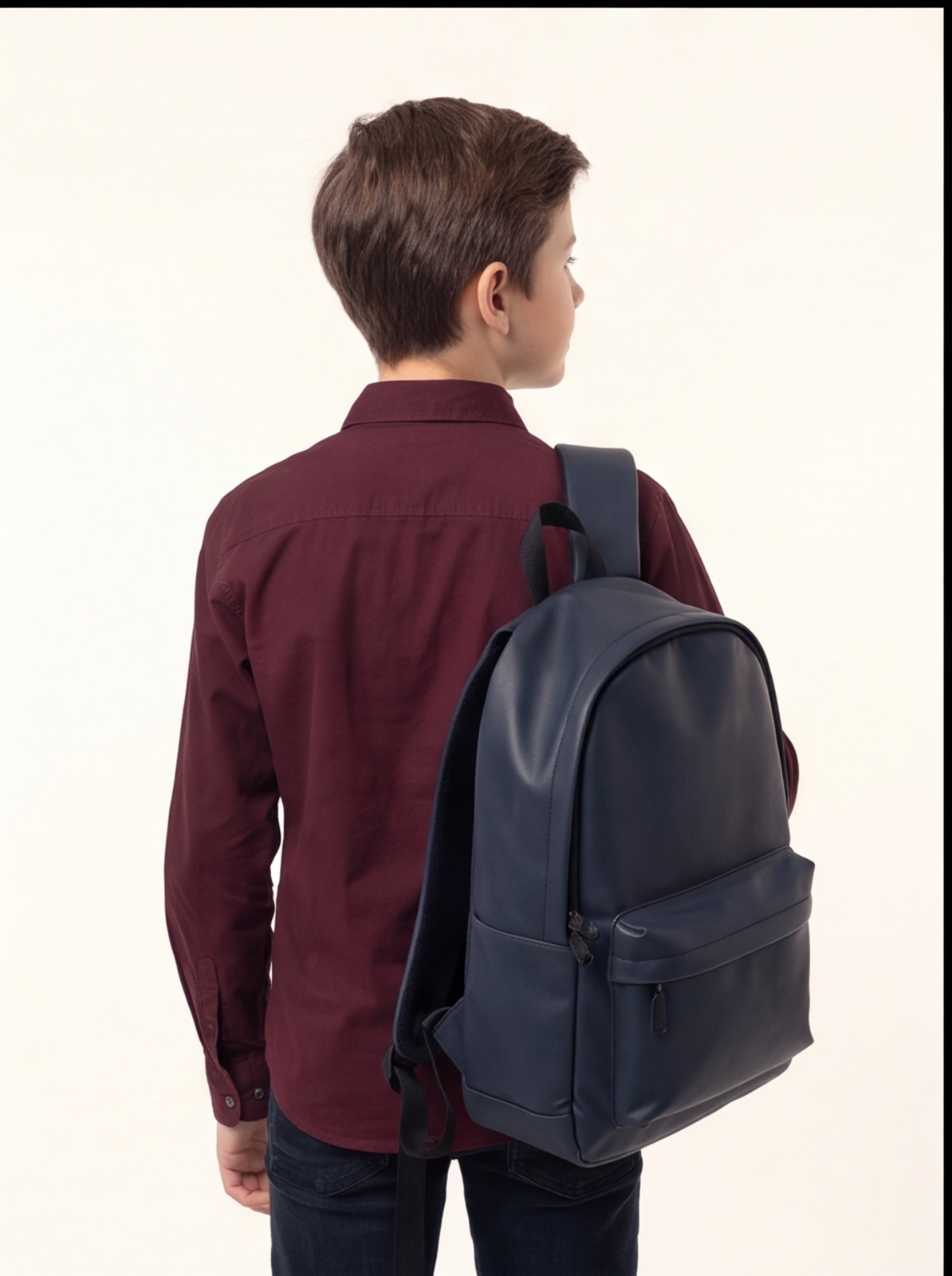DIO Casual Cotton Shirt - Maroon - Back