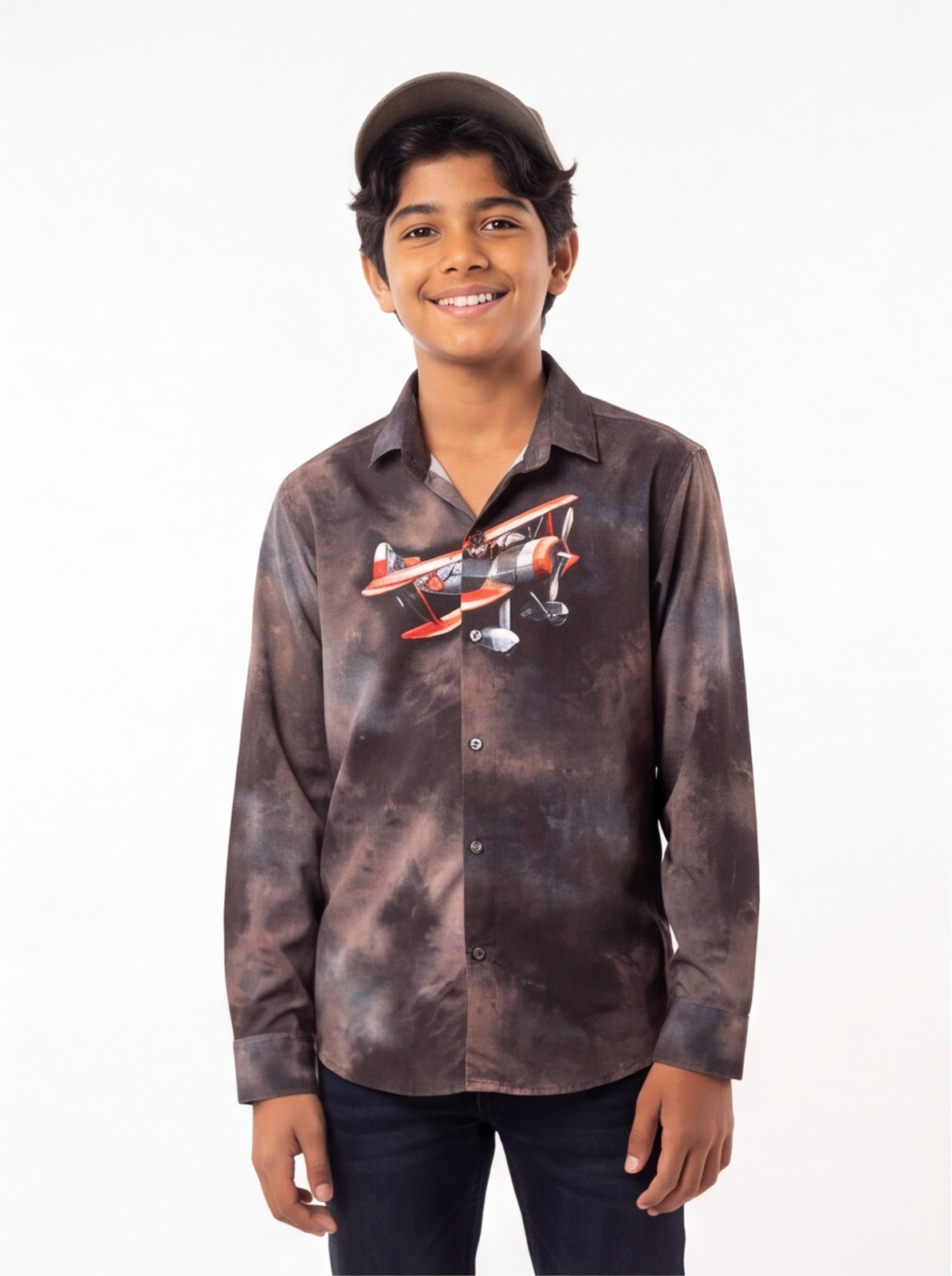 DIO Casual Polyester Shirt - Orange - Front
