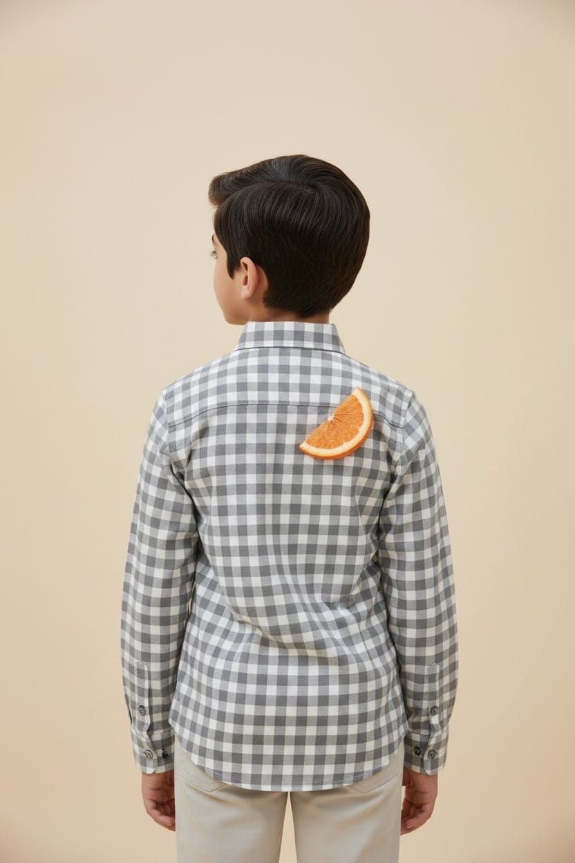 Casual polyester shirt - blue - back