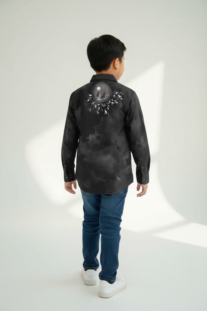 DIO Casual Polyester Shirt - Black - Back