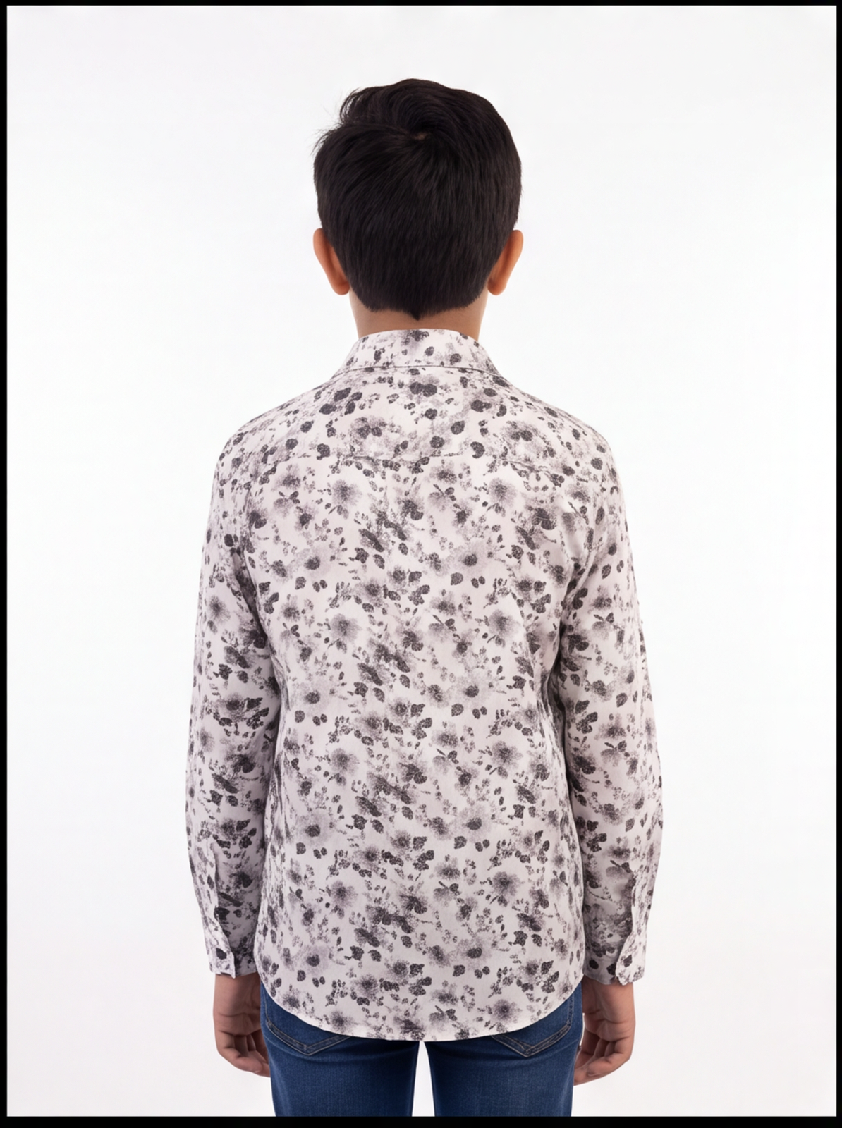 SAPPHIRE printed satin shirt - white - back
