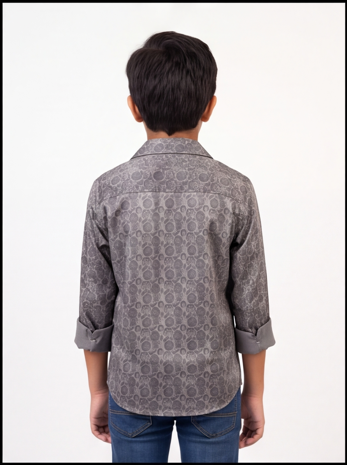 SAPPHIRE satin shirt - grey - back