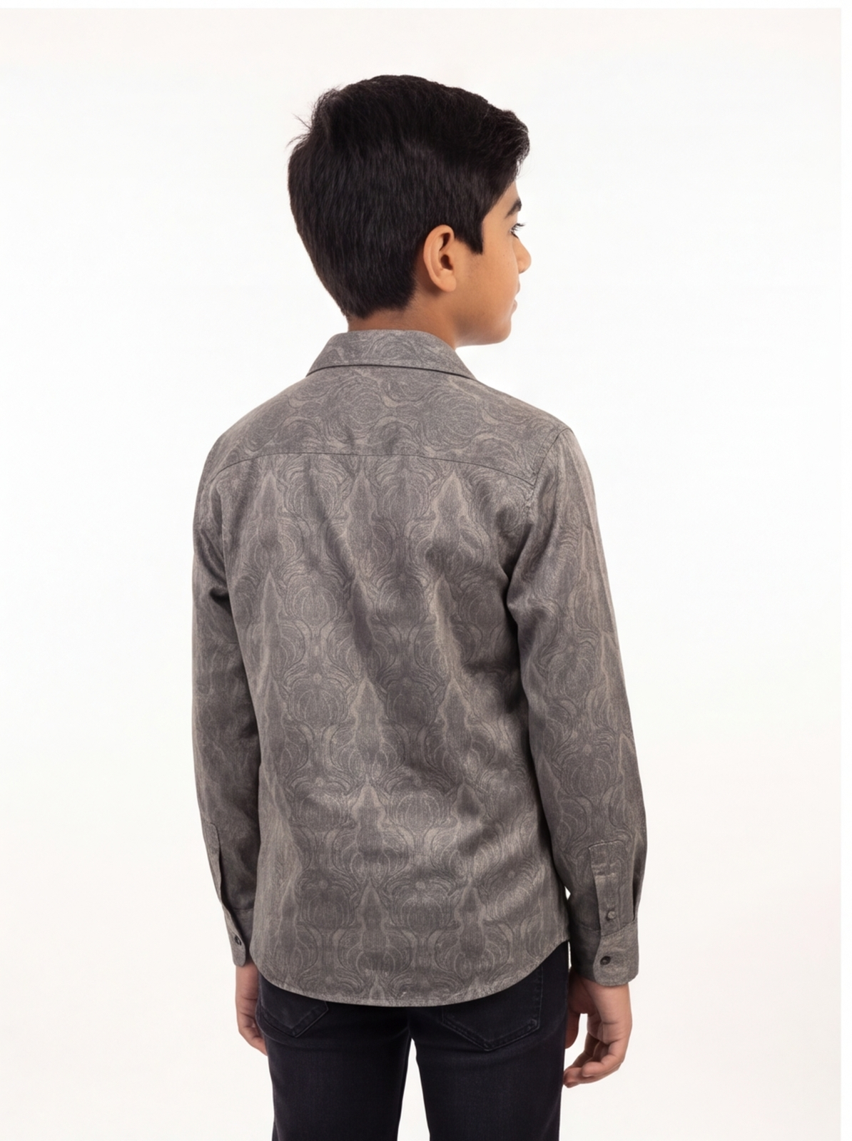 SAPPHIRE satin shirt - grey - back