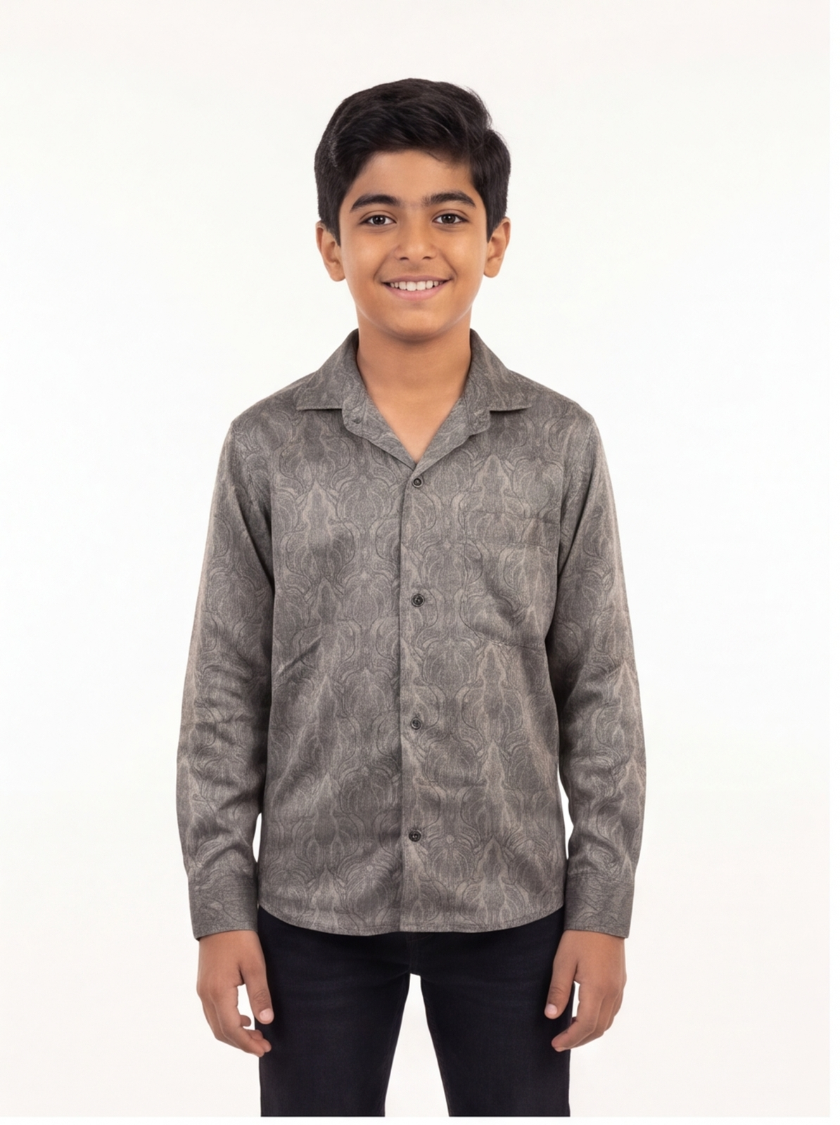 SAPPHIRE satin shirt - grey - front