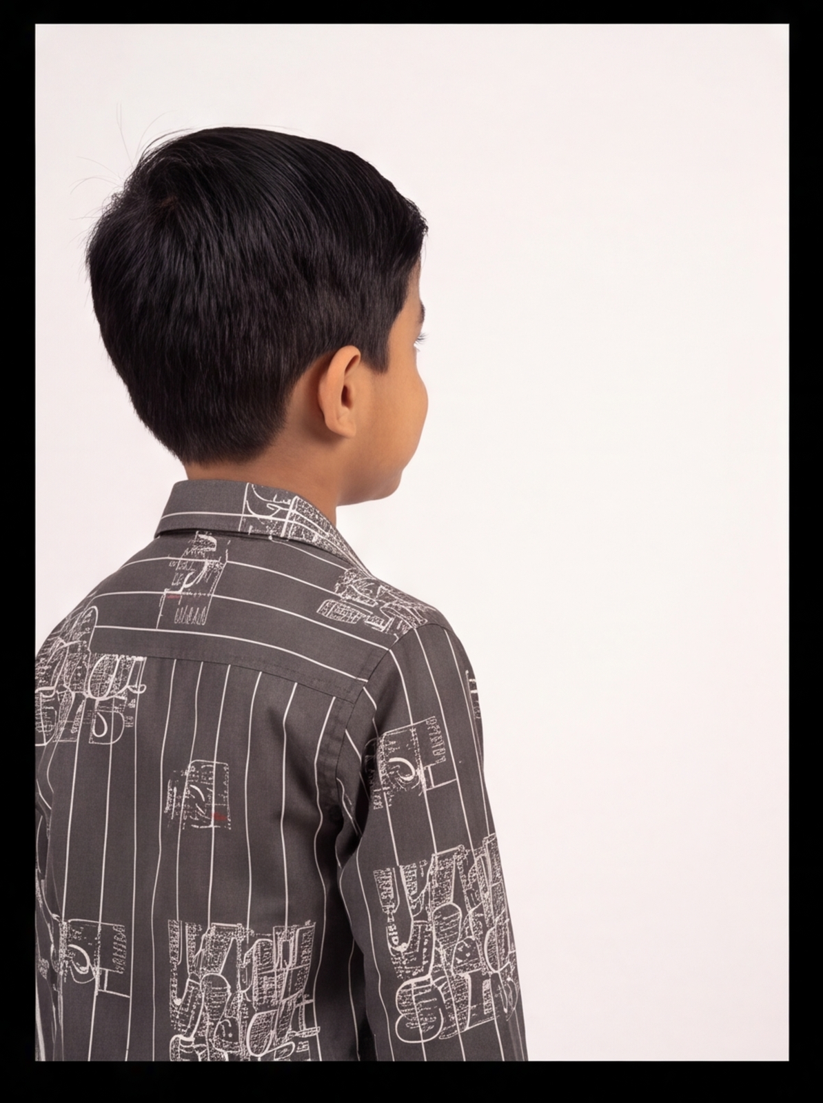 DIO Cotton Wedding Shirt - Beige, Green & Grey - Back