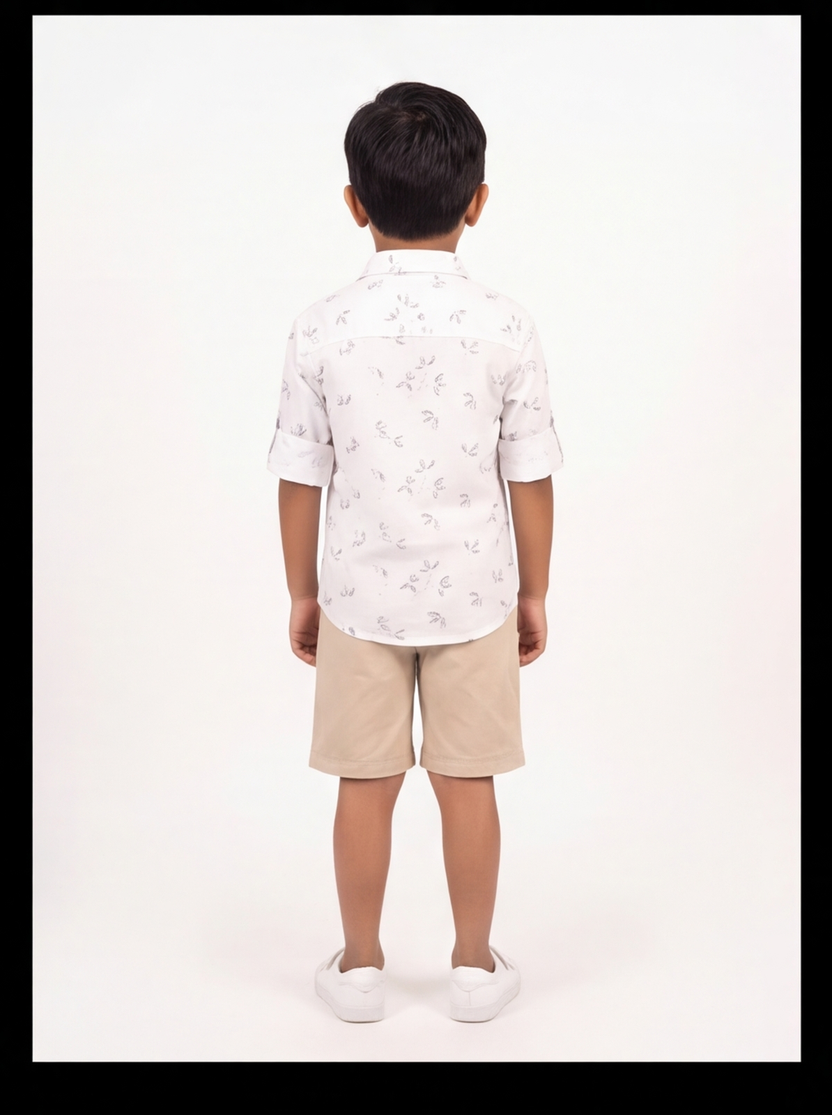 DIO Cotton Wedding Shirt - White & Silver - Back