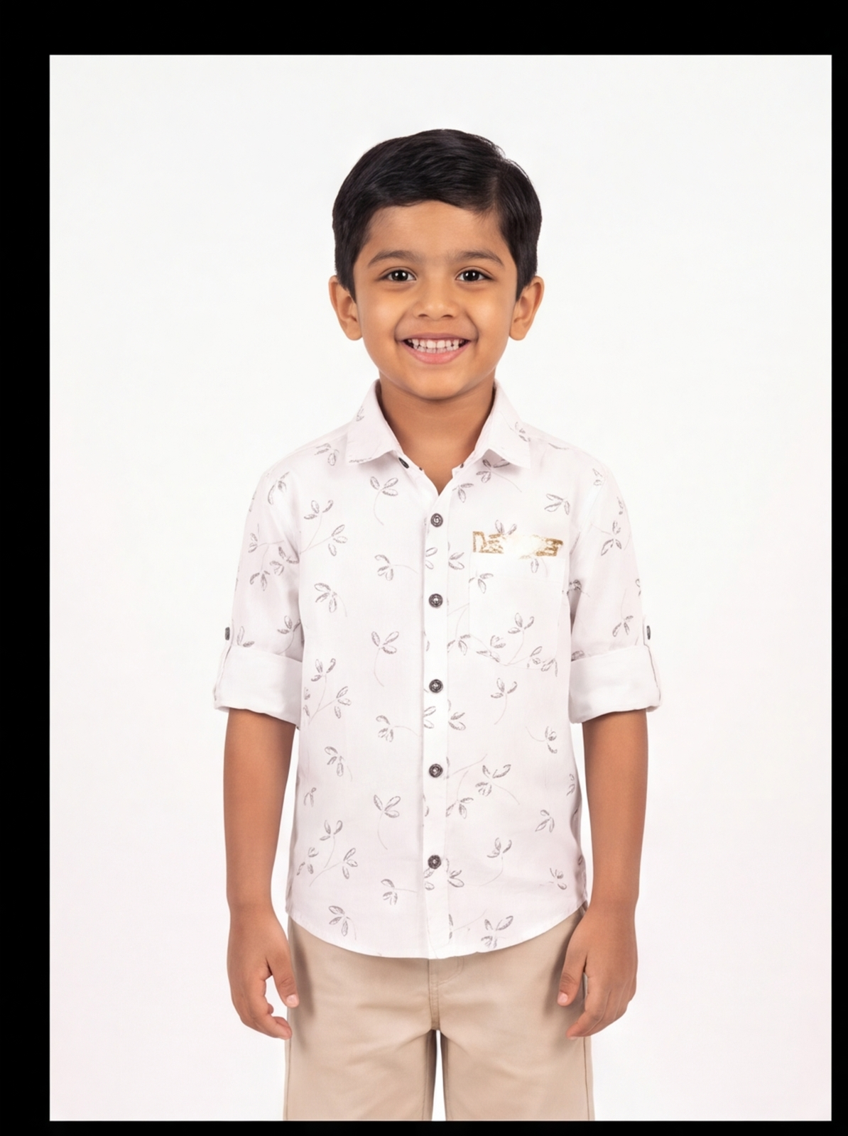 DIO Cotton Wedding Shirt - White & Silver - Front