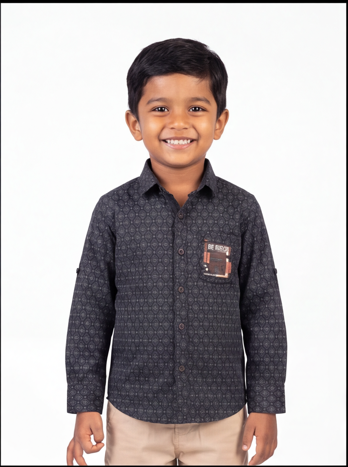 DIO Cotton Wedding Shirt - Maroon & Green - Front