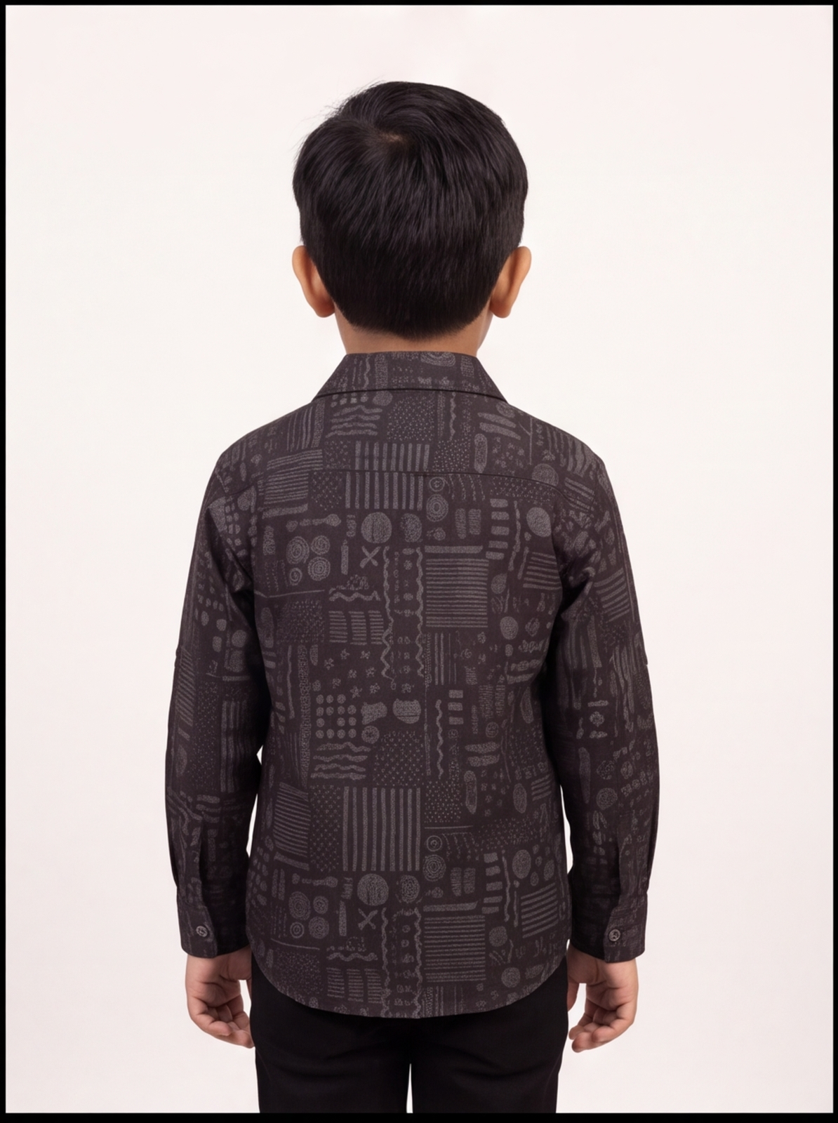 DIO Cotton Wedding Shirt - White & Maroon - Back